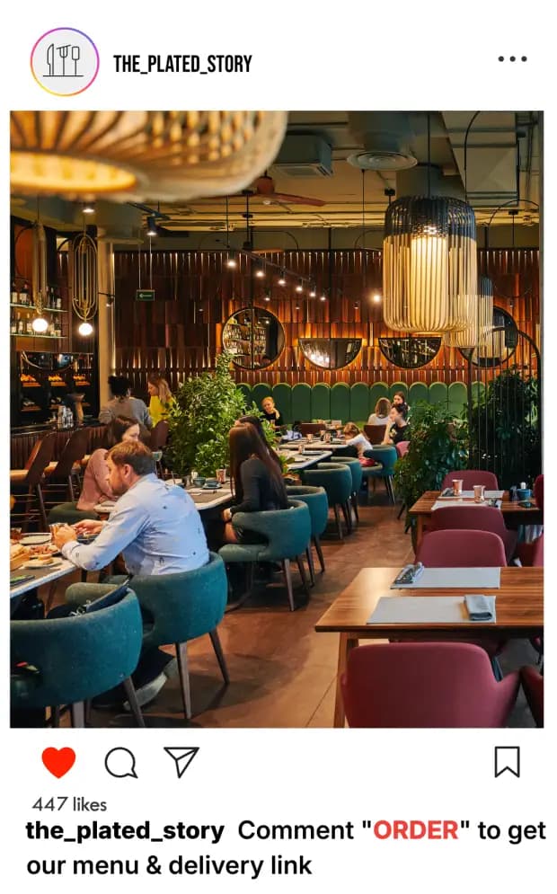 Restaurant Instagram automation mockup