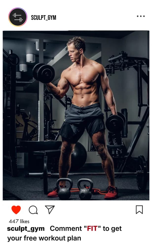 Fitness brand Instagram automation mockup