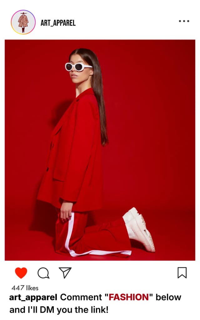 Fashion brand Instagram automation mockup